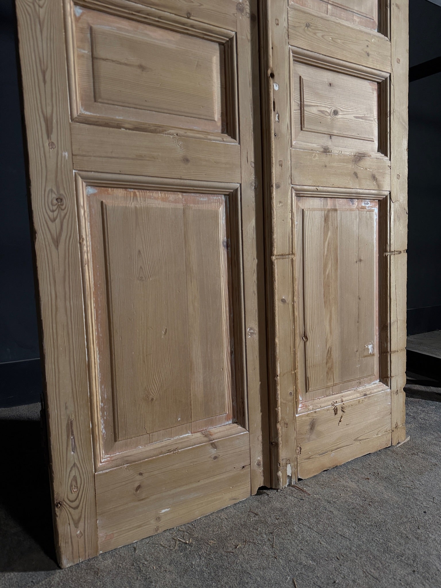 Antique 3 Panel Solid Double Doors - 43.5x97.25 - N566