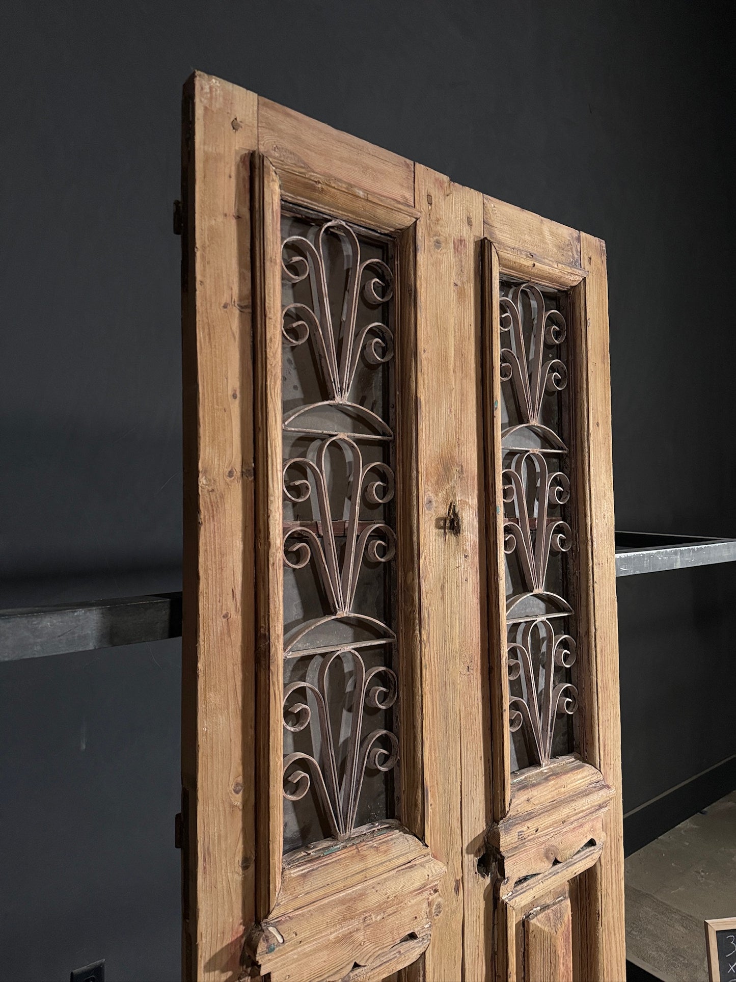 Antique Iron French Doors - 36.25x85.75 - N413