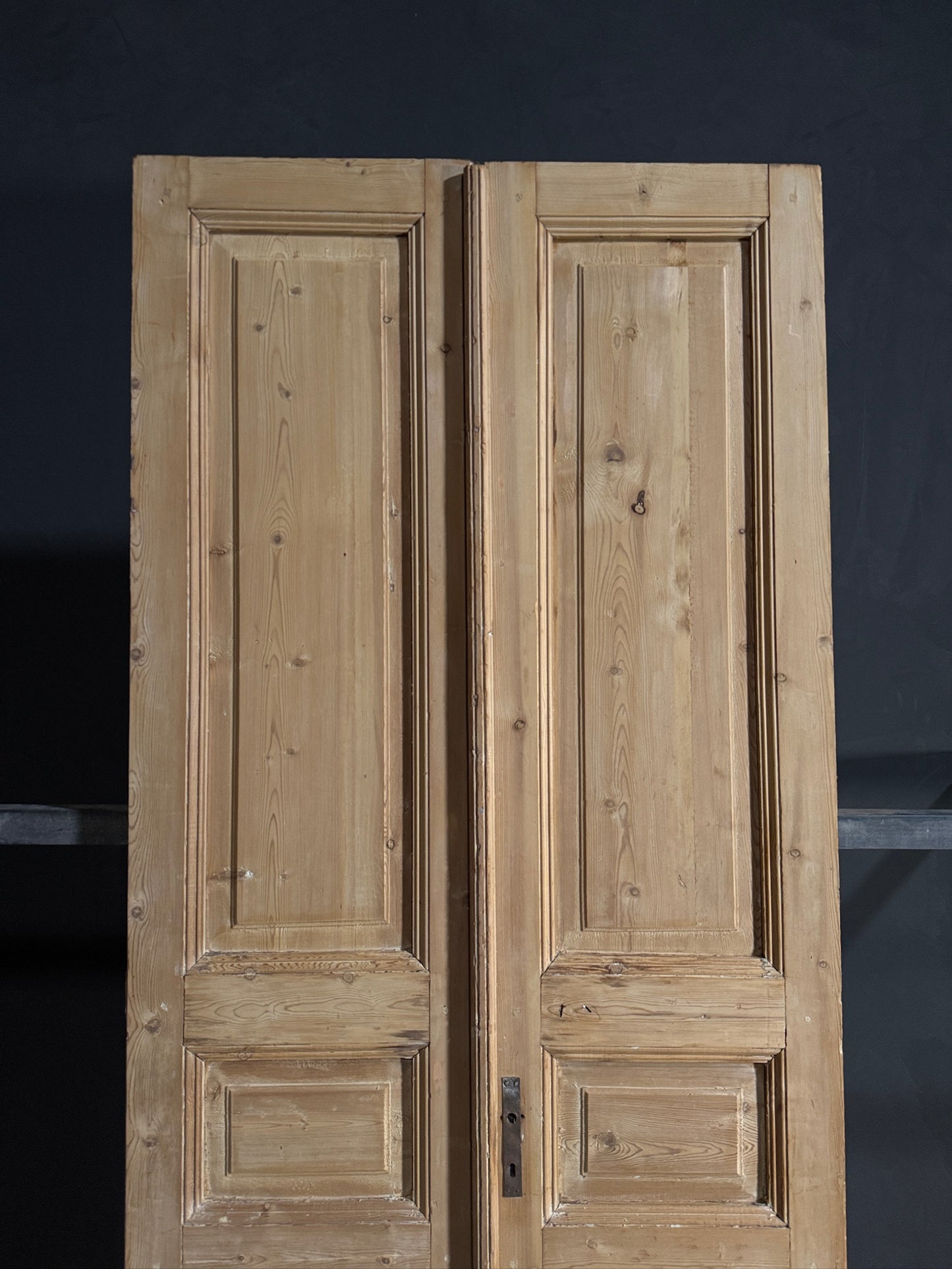 Antique 3 Panel Solid Double Doors - 39.75x97.75 - N618