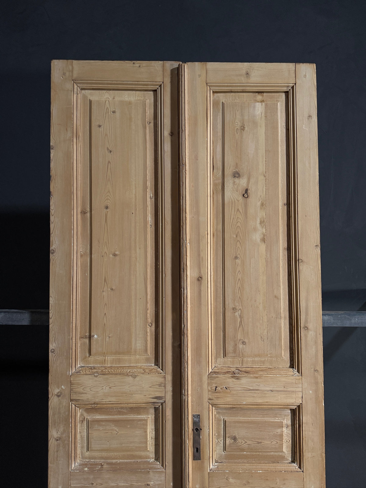 Antique 3 Panel Solid Double Doors - 39.75x97.75 - N618
