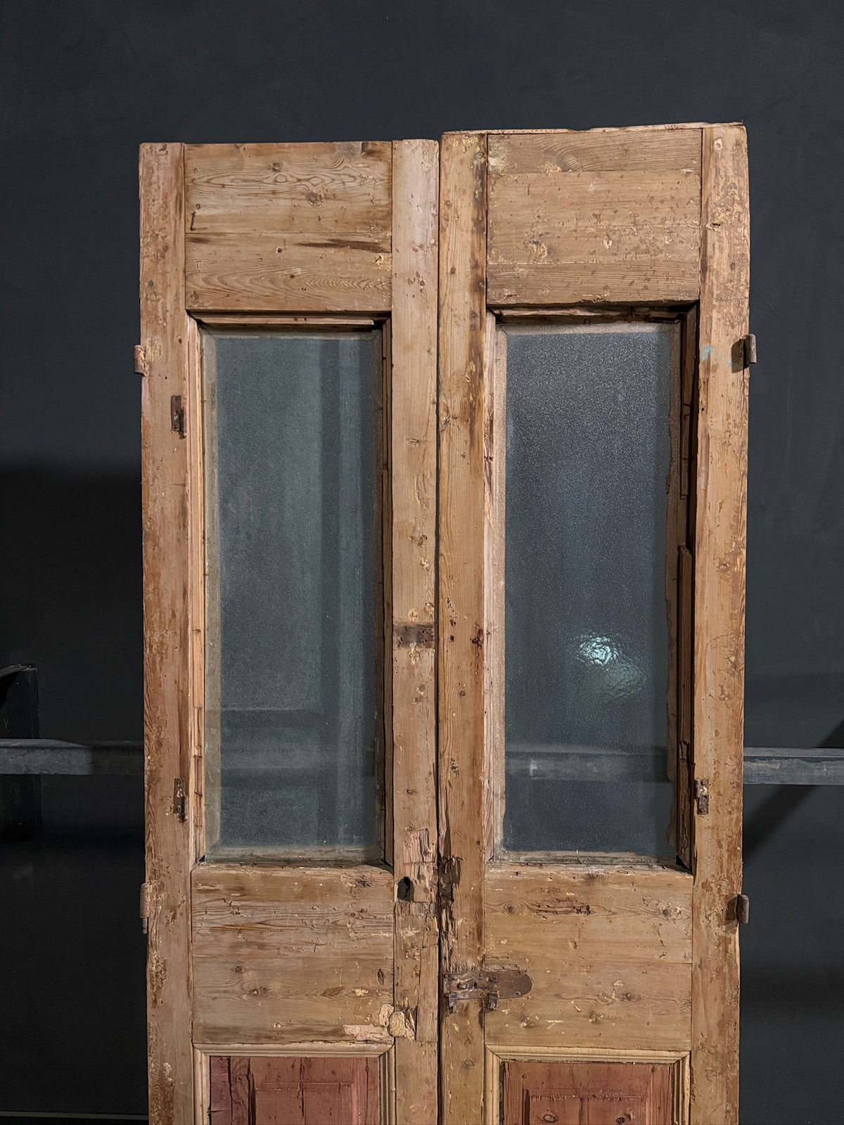 Antique Carved 1 Lite French Doors - 39.25x100.5 - N700