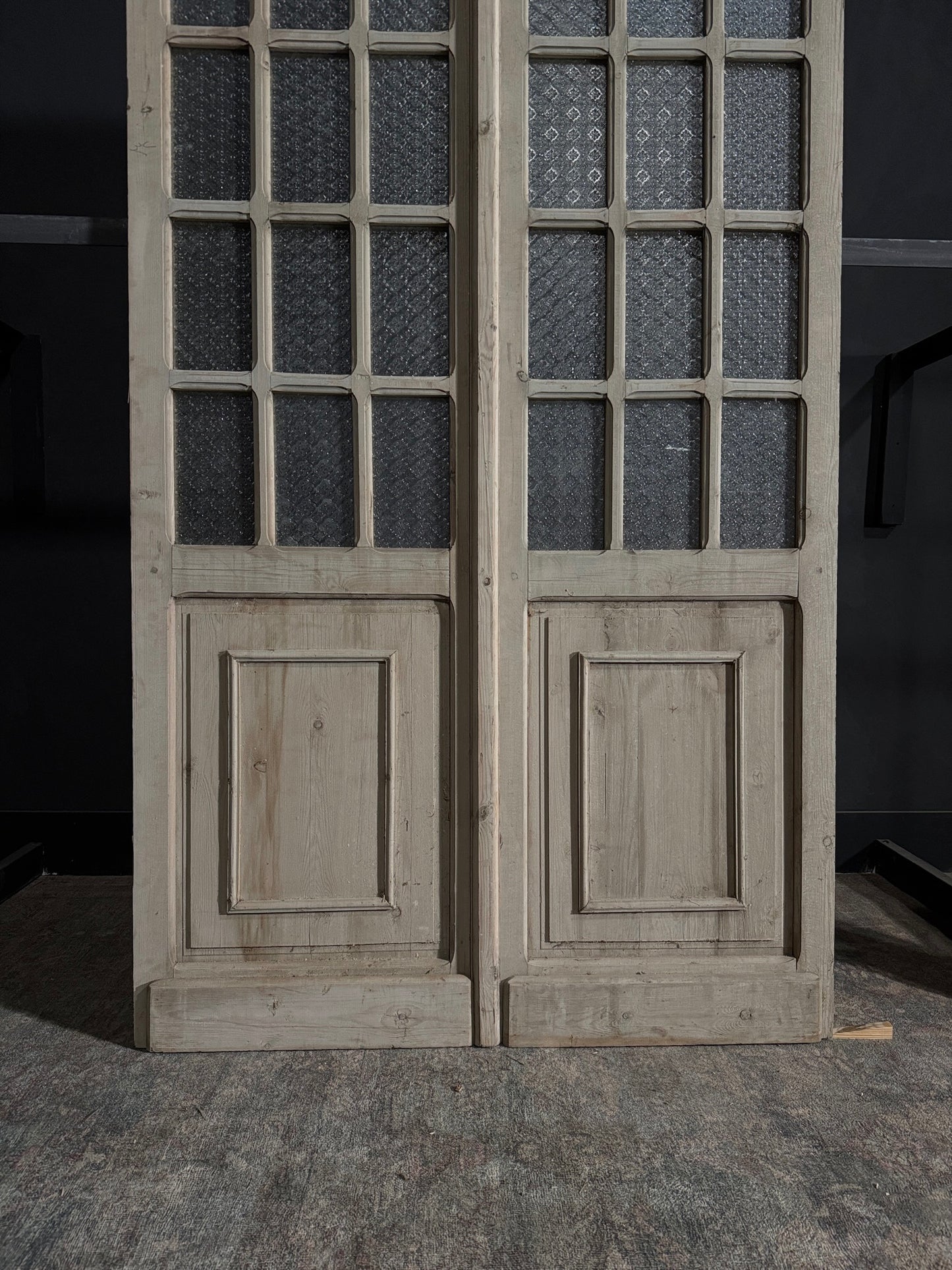 Antique Obscured Glass 7 Lite French Doors - 51.25x100.5 - N59