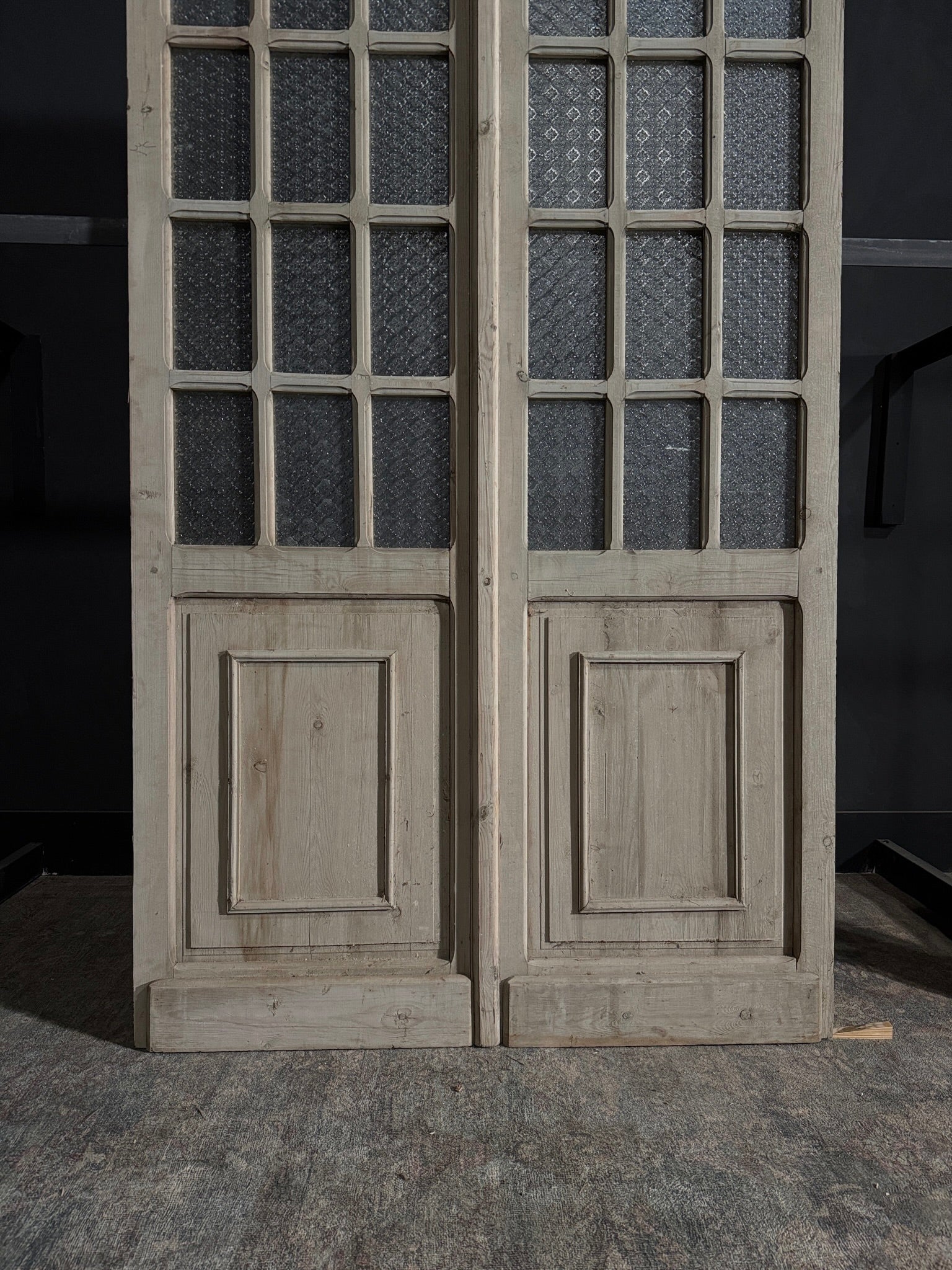 Antique Obscured Glass 7 Lite French Doors - 51.25x100.5 - N59