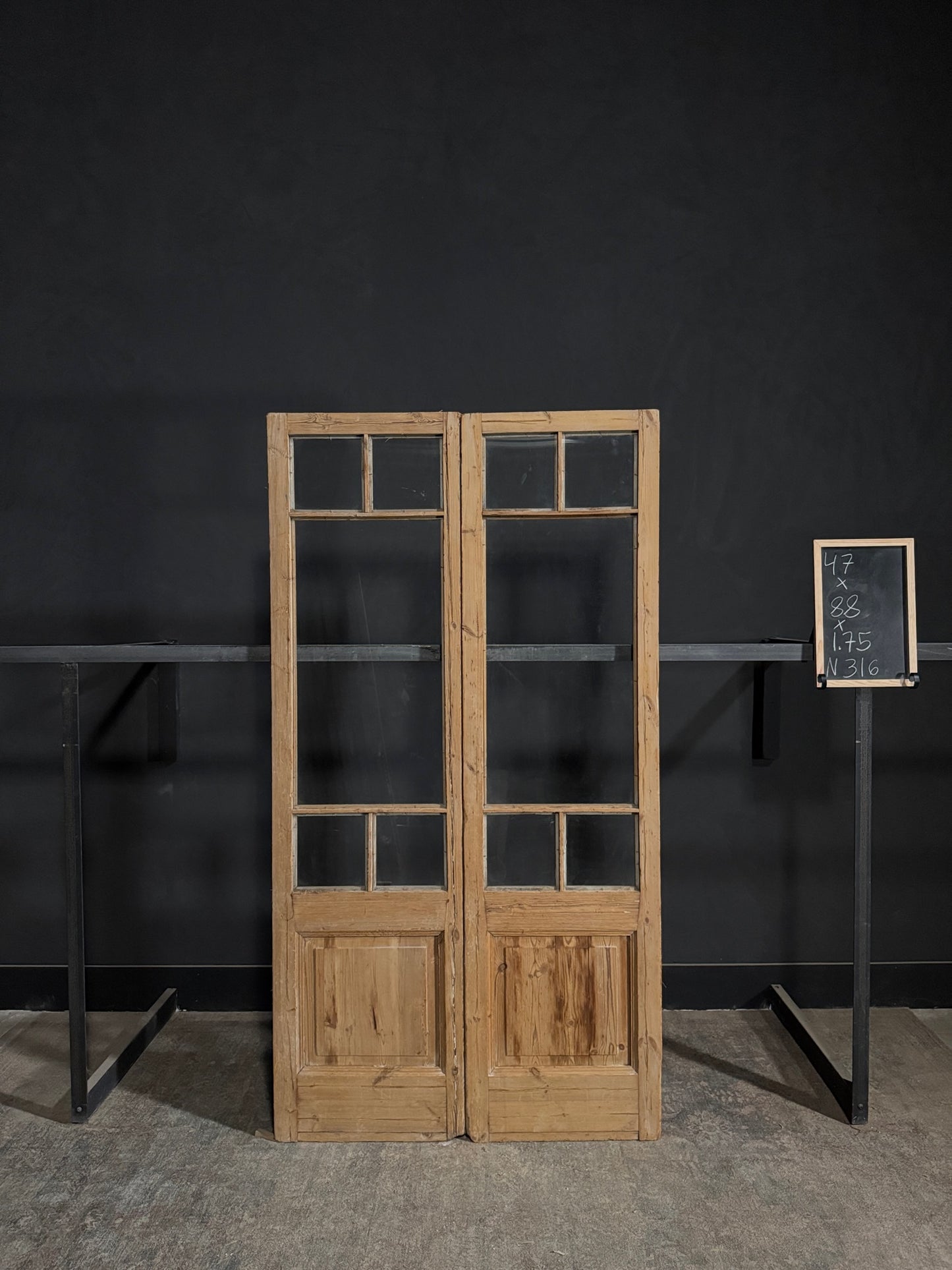 Antique Glass 4 Lite French Doors - 47x88 - N316
