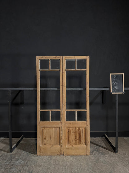 Antique Glass 4 Lite French Doors - 47x88 - N316