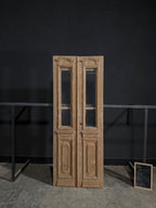 Antique Carved 2 Lite French Doors - 36x94 - N335