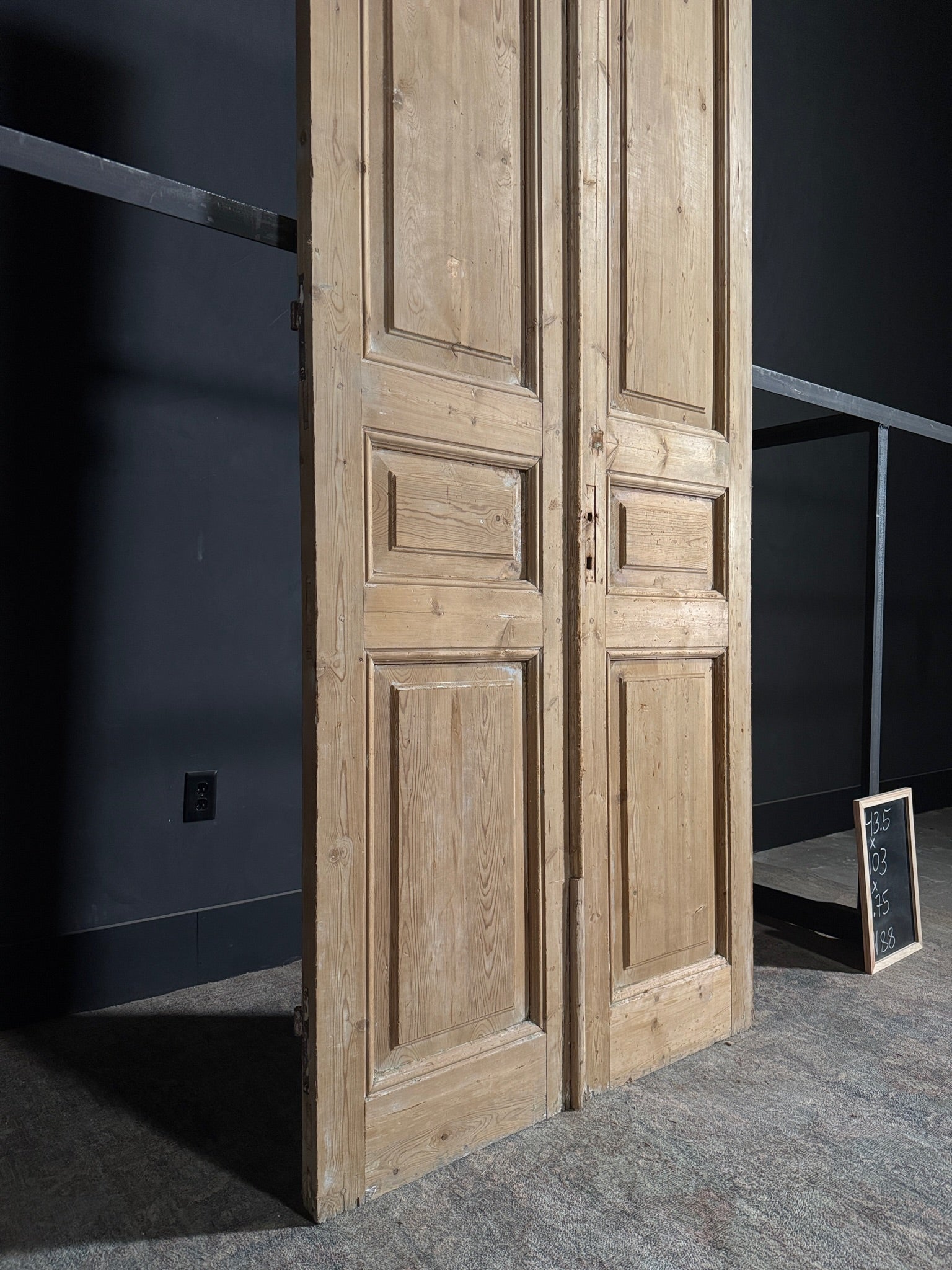 Antique 3 Panel Solid Double Doors - 43.5x103 - N88