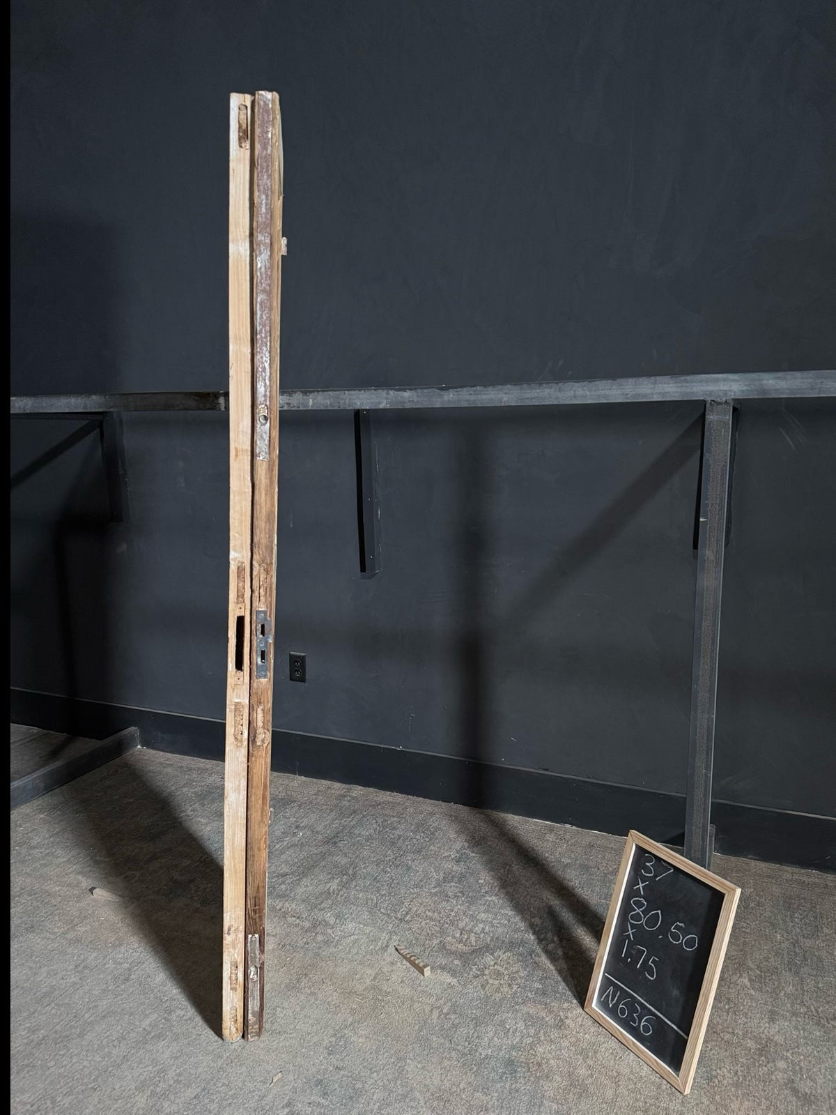 Antique 3 Panel Solid Double Doors - 37x80.5 - N636