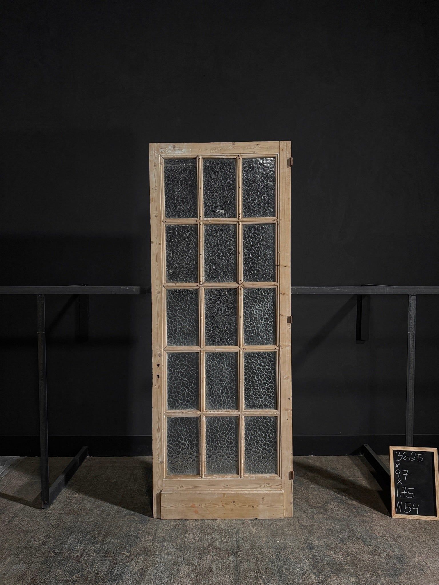Antique Obscured Glass 15 Lite Single Door - 36.25x97 - N54