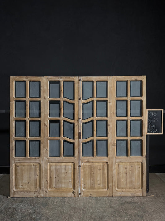 Antique Obscured Glass 8 Lite Bi-Fold Doors - 83.25x94.5 - N288