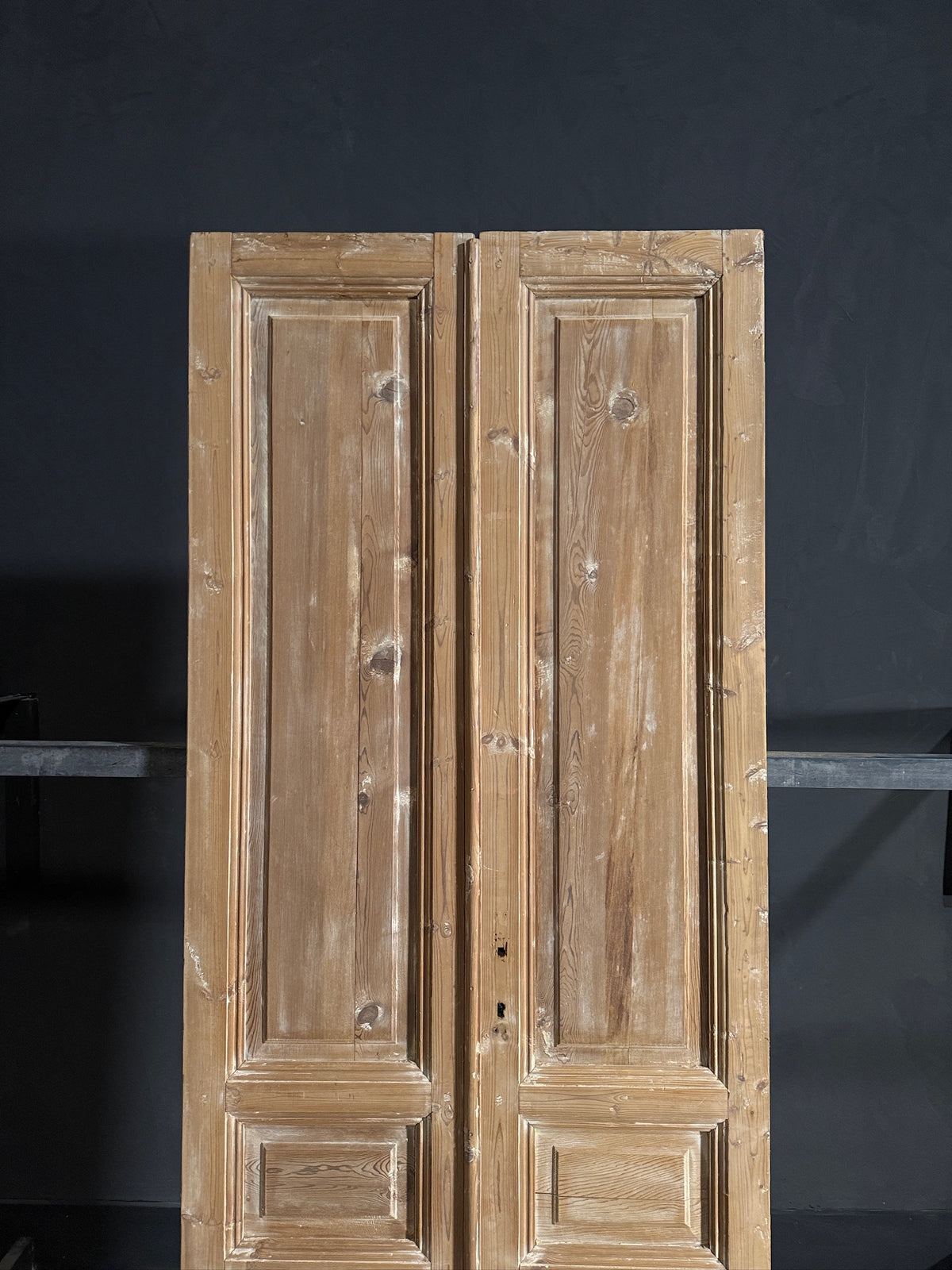 Antique 3 Panel Solid Double Doors - 36.25x92.5 - N616