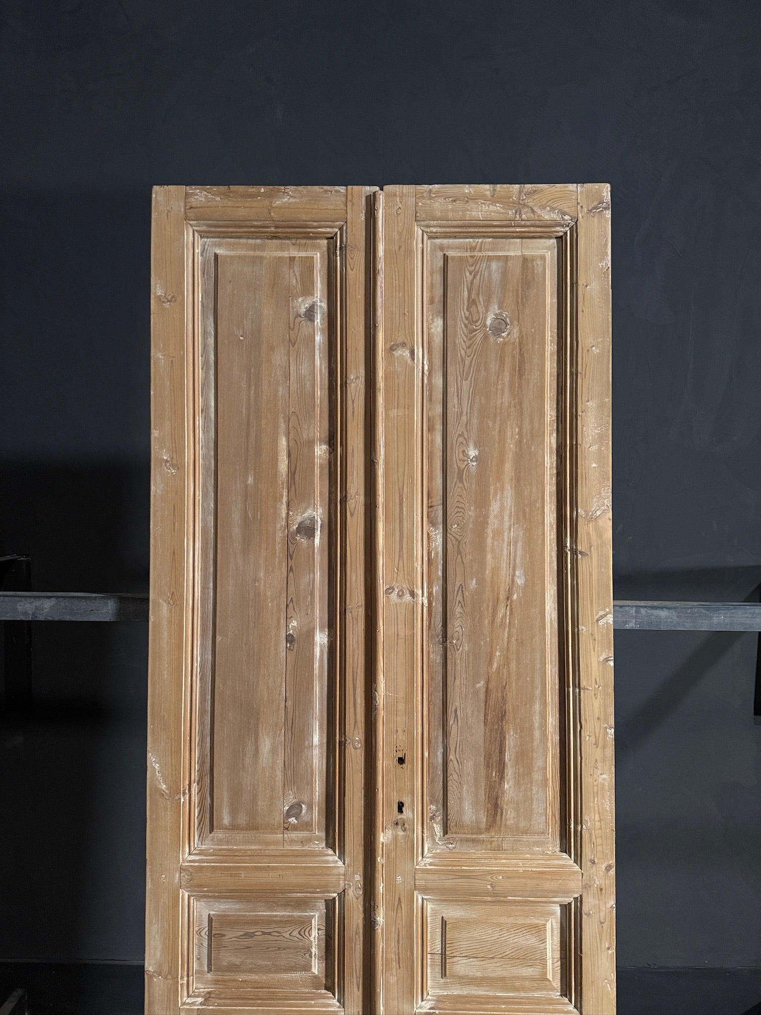 Antique 3 Panel Solid Double Doors - 36.25x92.5 - N616