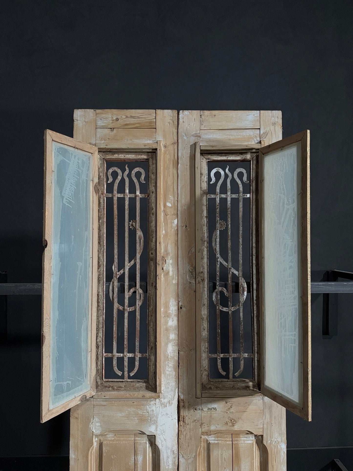 Antique Iron French Doors - 39.5x93 - N60