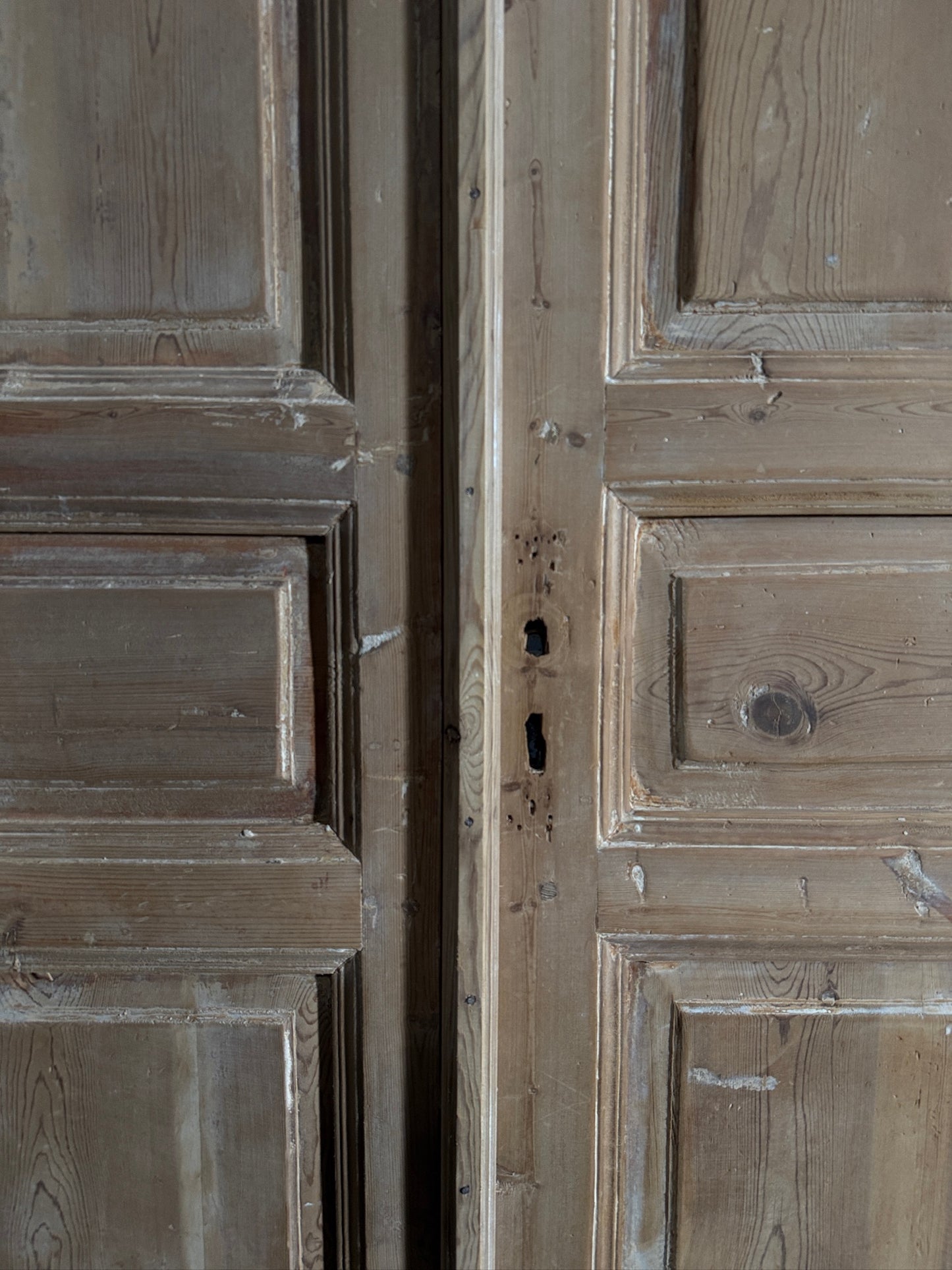 Antique 3 Panel Solid Double Doors - 41.75x97 - N594