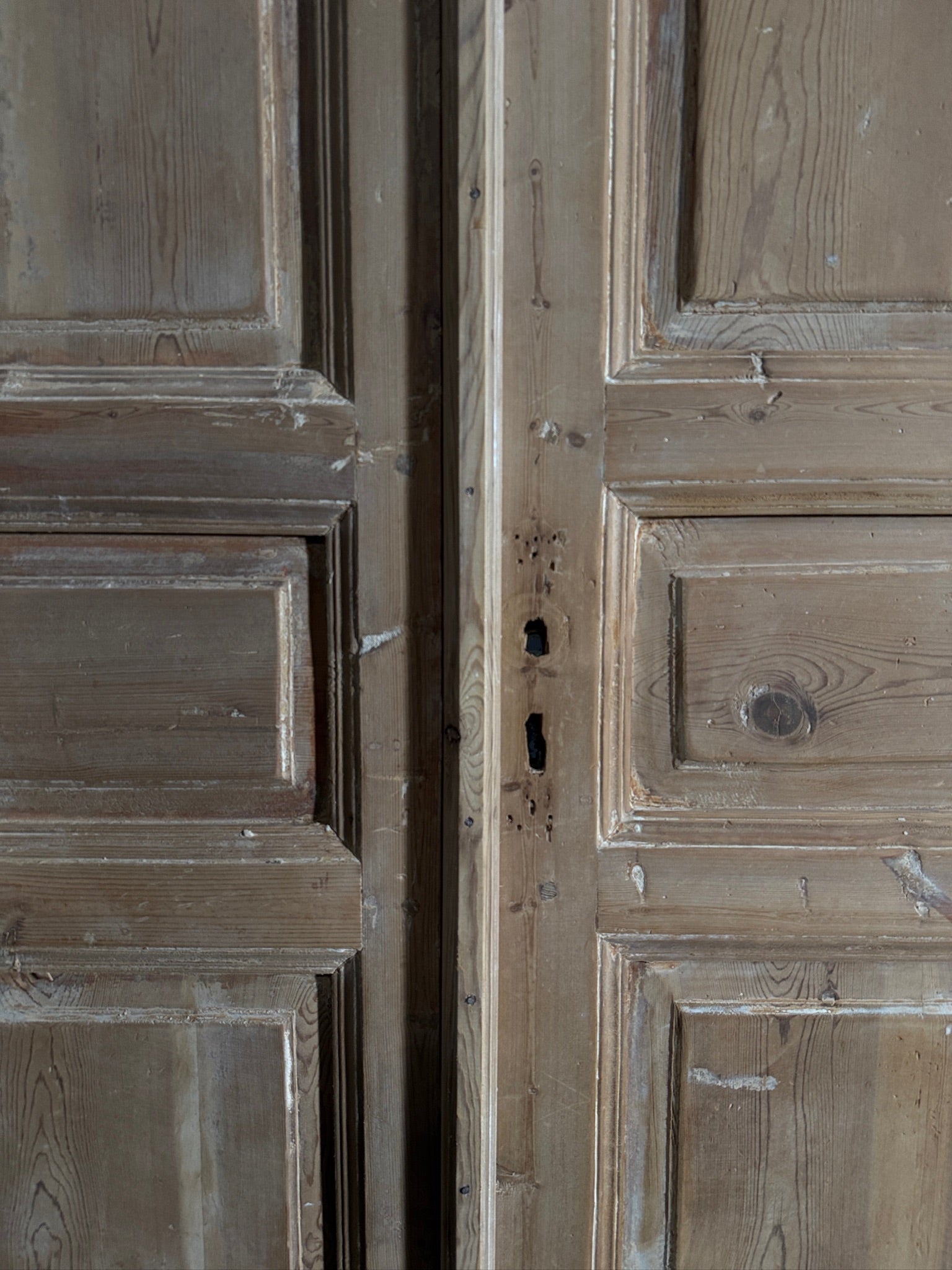 Antique 3 Panel Solid Double Doors - 41.75x97 - N594