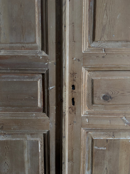 Antique 3 Panel Solid Double Doors - 41.75x97 - N594