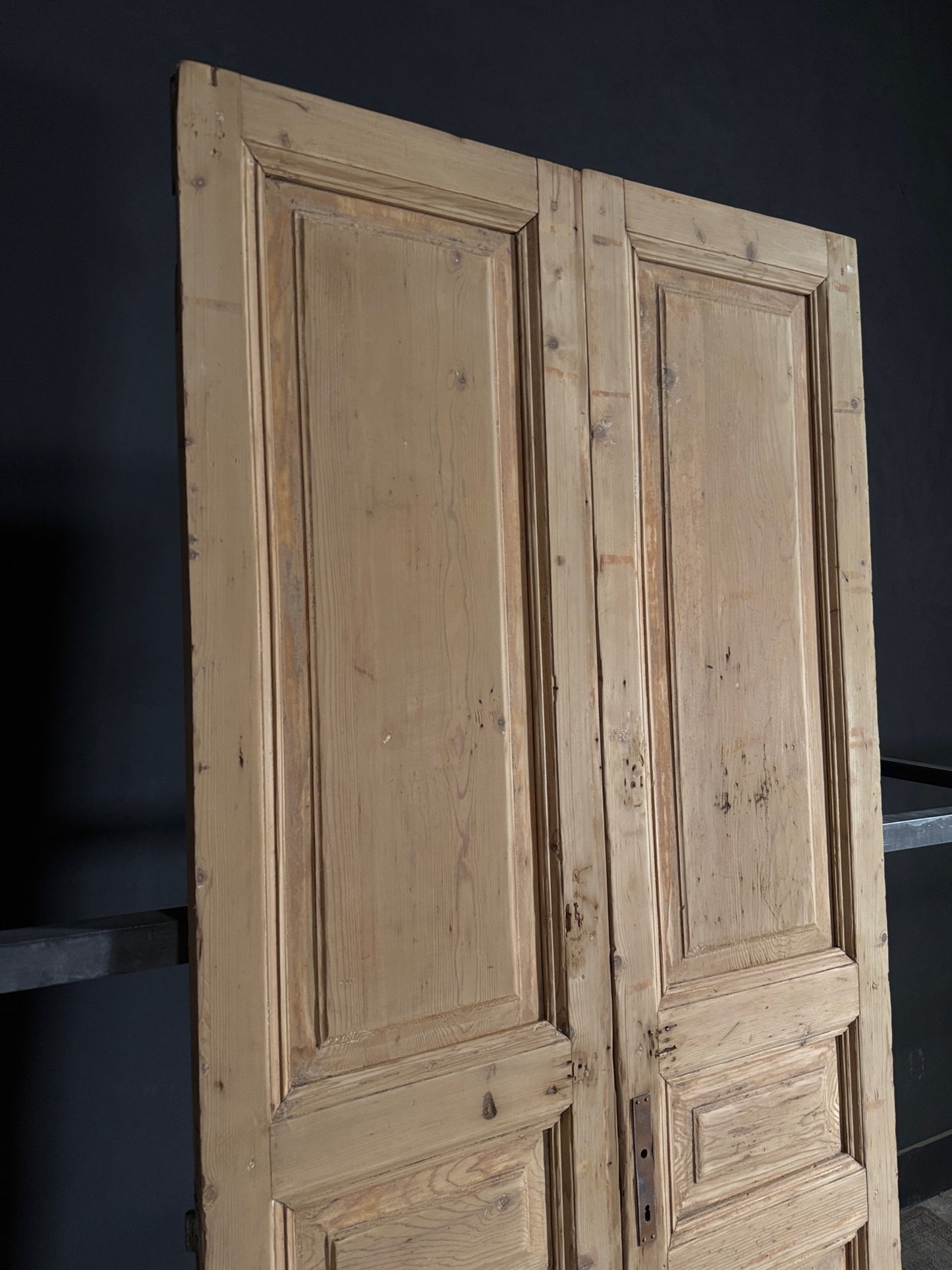 Antique 3 Panel Solid Double Doors - 43.25x98.5 - N522