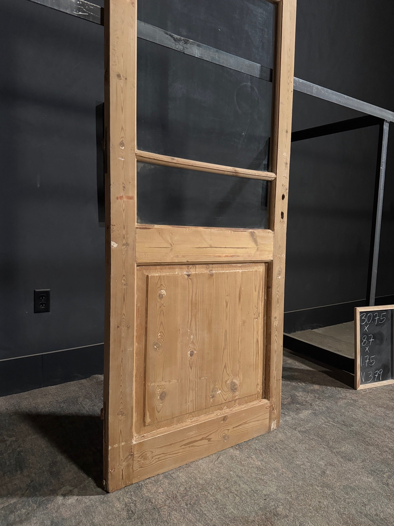 Antique Glass 3 Lite Single Door - 8.7x30.75 - N379