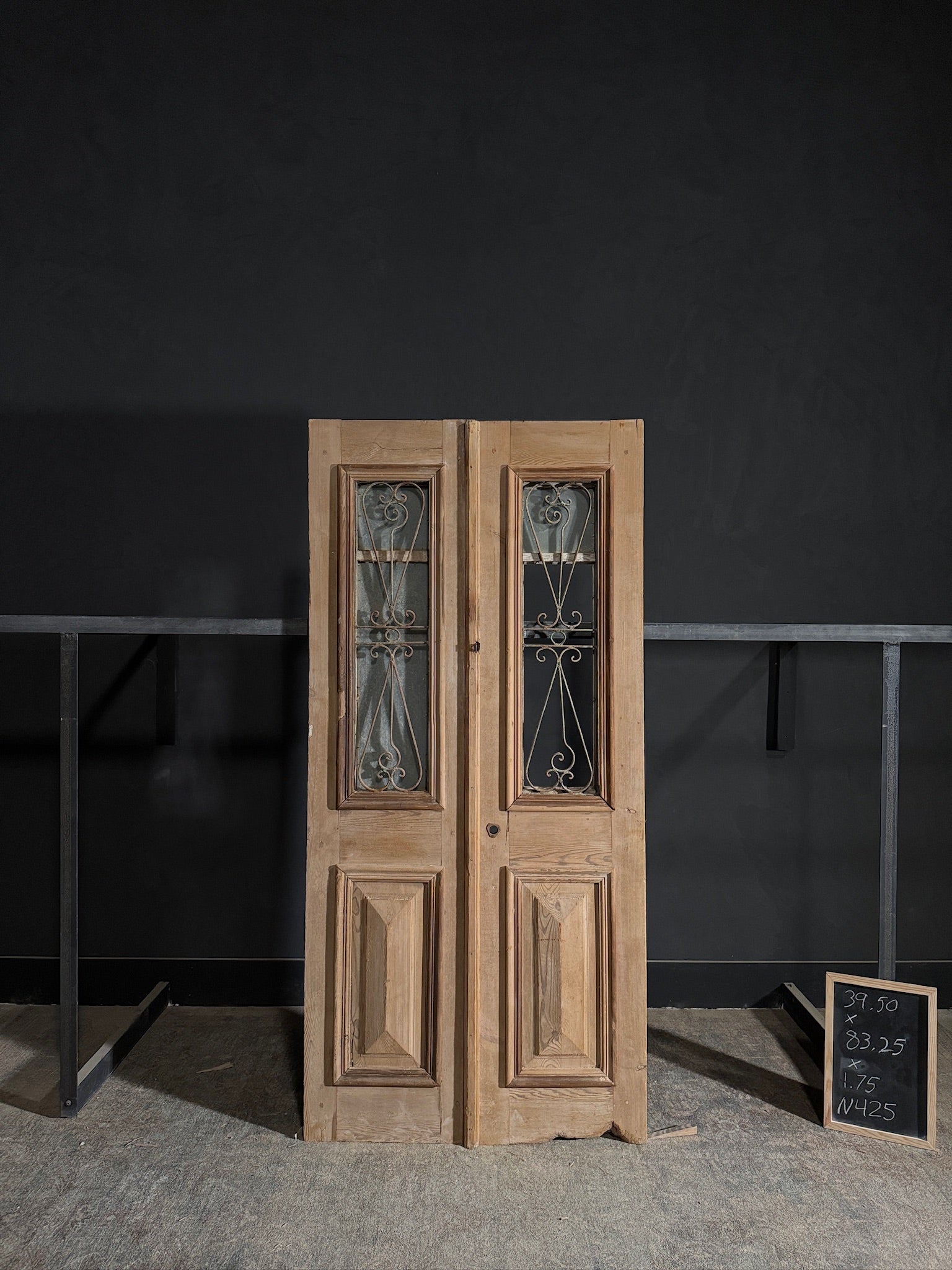 Antique Iron French Doors - 39.5x83.25 - N425