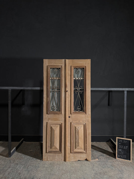 Antique Iron French Doors - 39.5x83.25 - N425