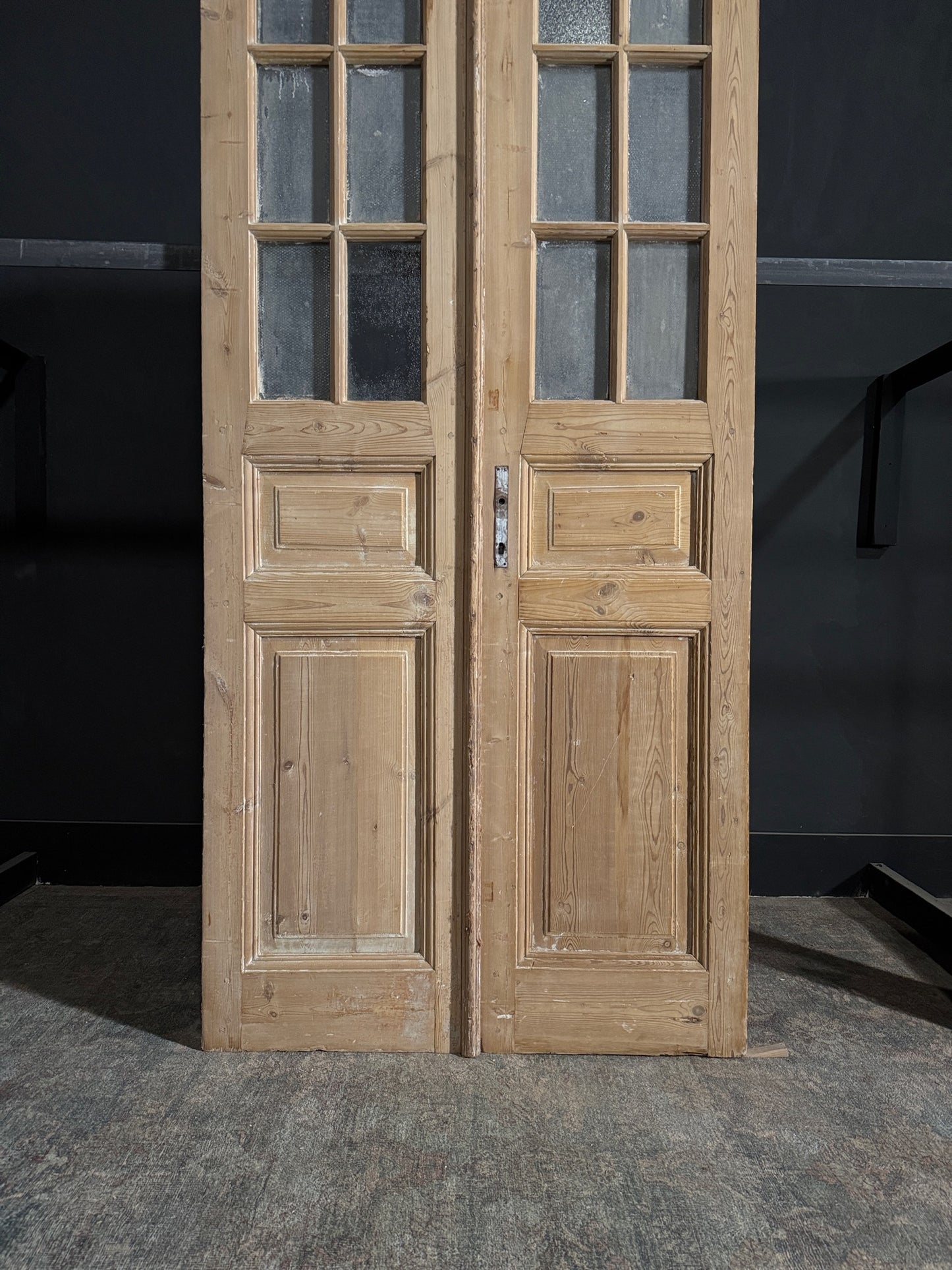 Antique Obscured Glass 6 Lite French Doors - 40.5x90 - N98