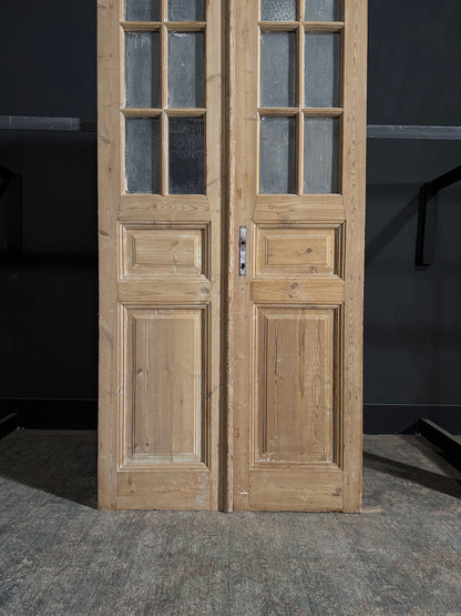 Antique Obscured Glass 6 Lite French Doors - 40.5x90 - N98