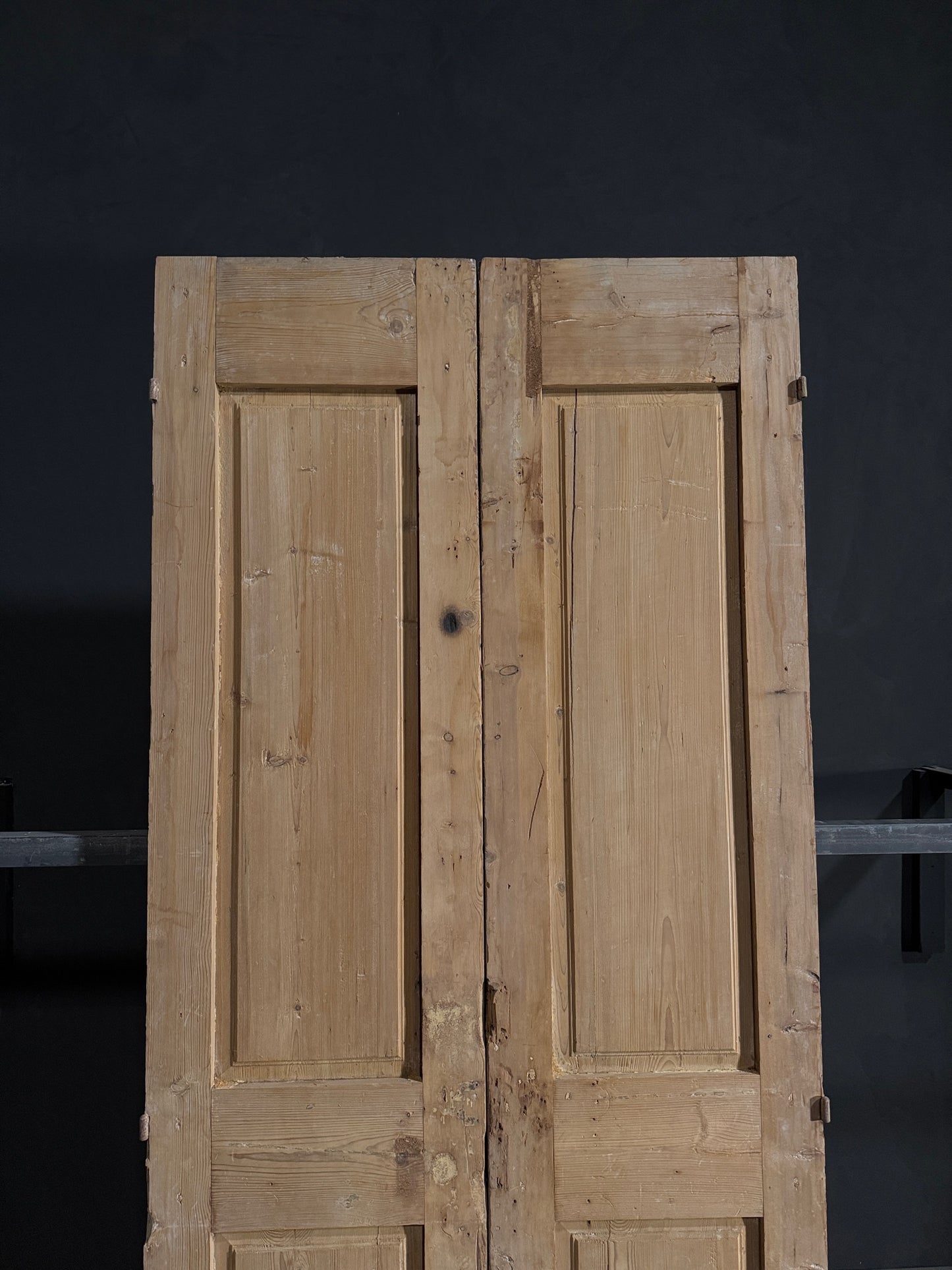 Antique Carved 3 Panel Double Doors - 42.75x98 - N111