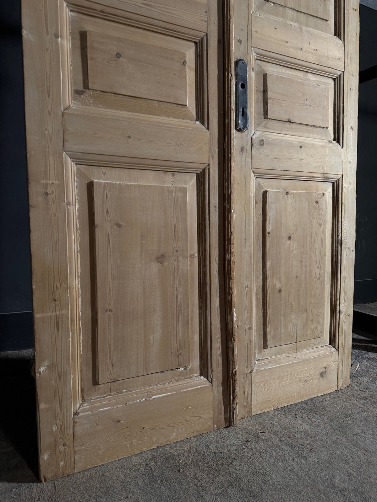 Antique 3 Panel Solid Double Doors - 44x97.5 - N606