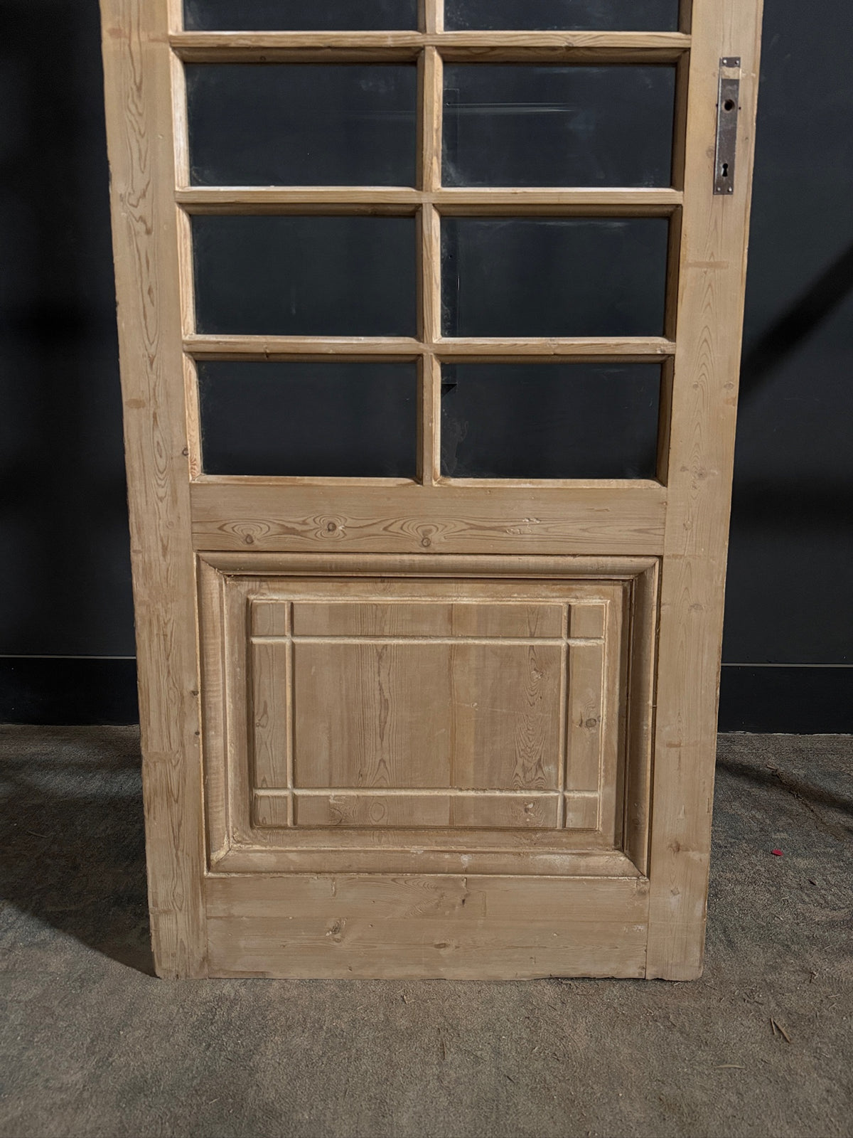 Antique Clear Glass Raised Panel Pantry Door - 31.5x80 - N761