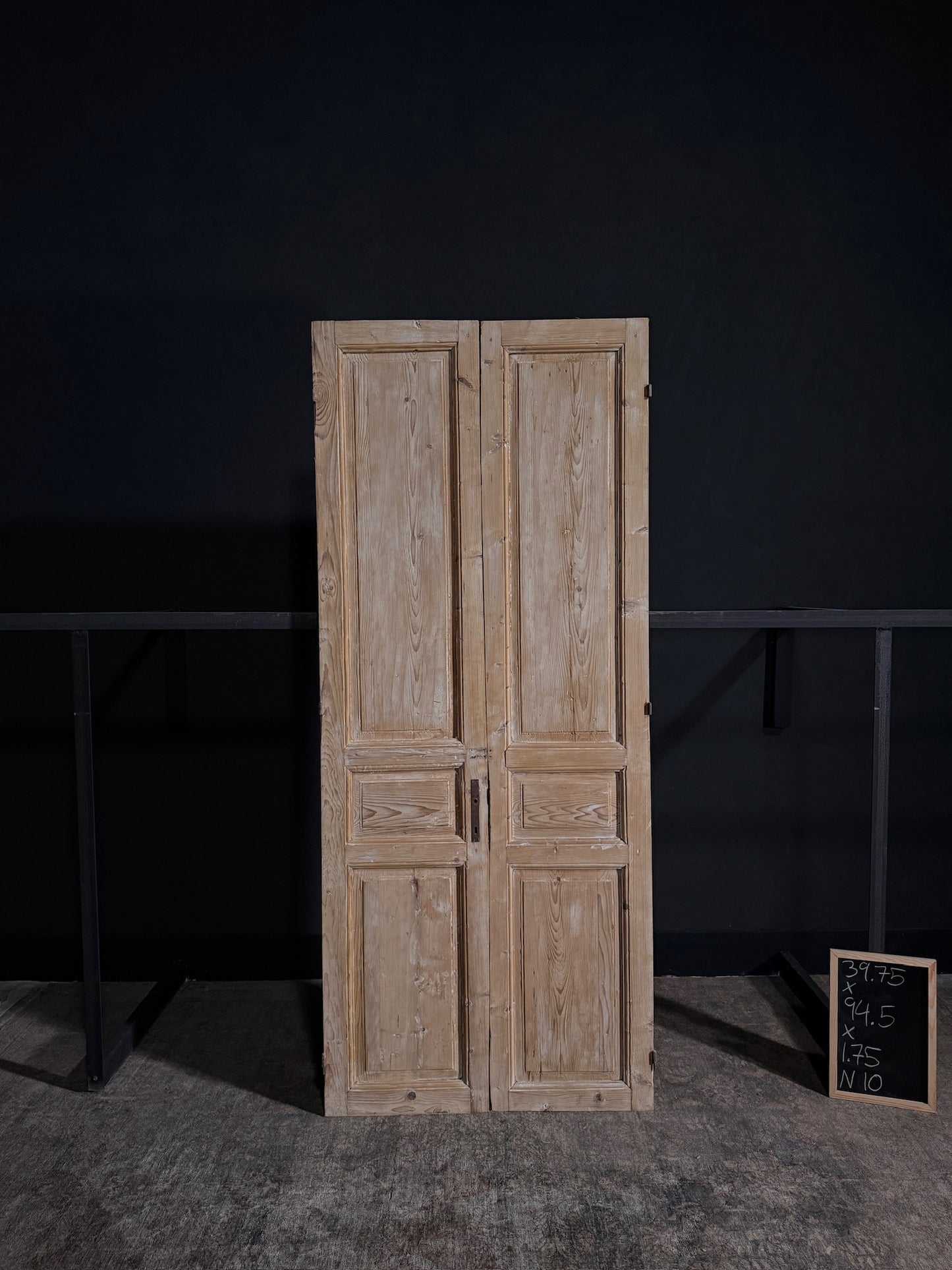 Antique Iron 3 Panel Double Doors - 39.75x94.5 - N10