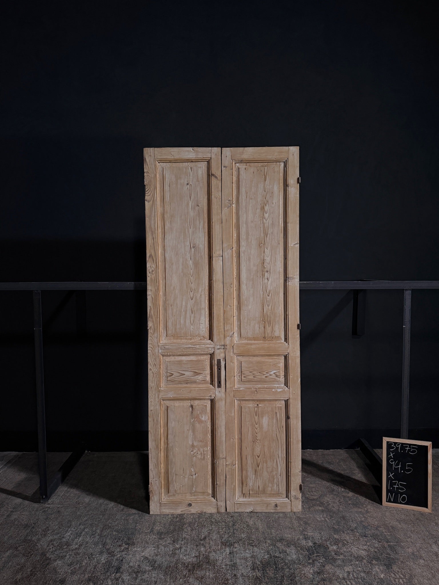 Antique Iron 3 Panel Double Doors - 39.75x94.5 - N10