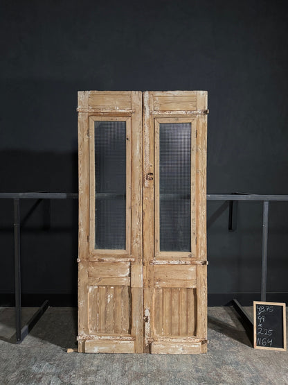 Antique Glass 1 Lite French Doors - 48.75x99 - N64
