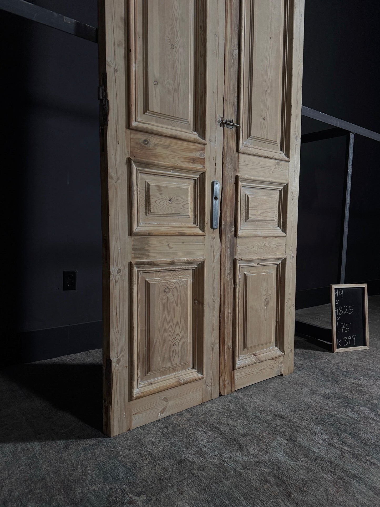 Antique Iron 3 Panel Double Doors - 44x98.25 - K399