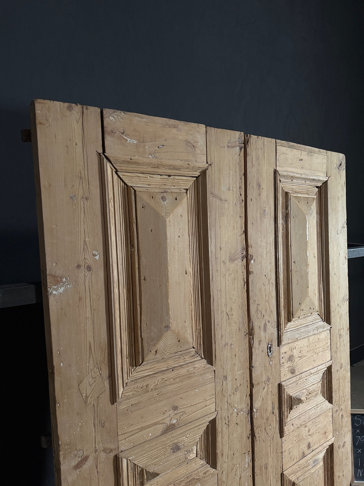 Antique 3 Panel Solid Double Doors - 58.5x79.5 - N506