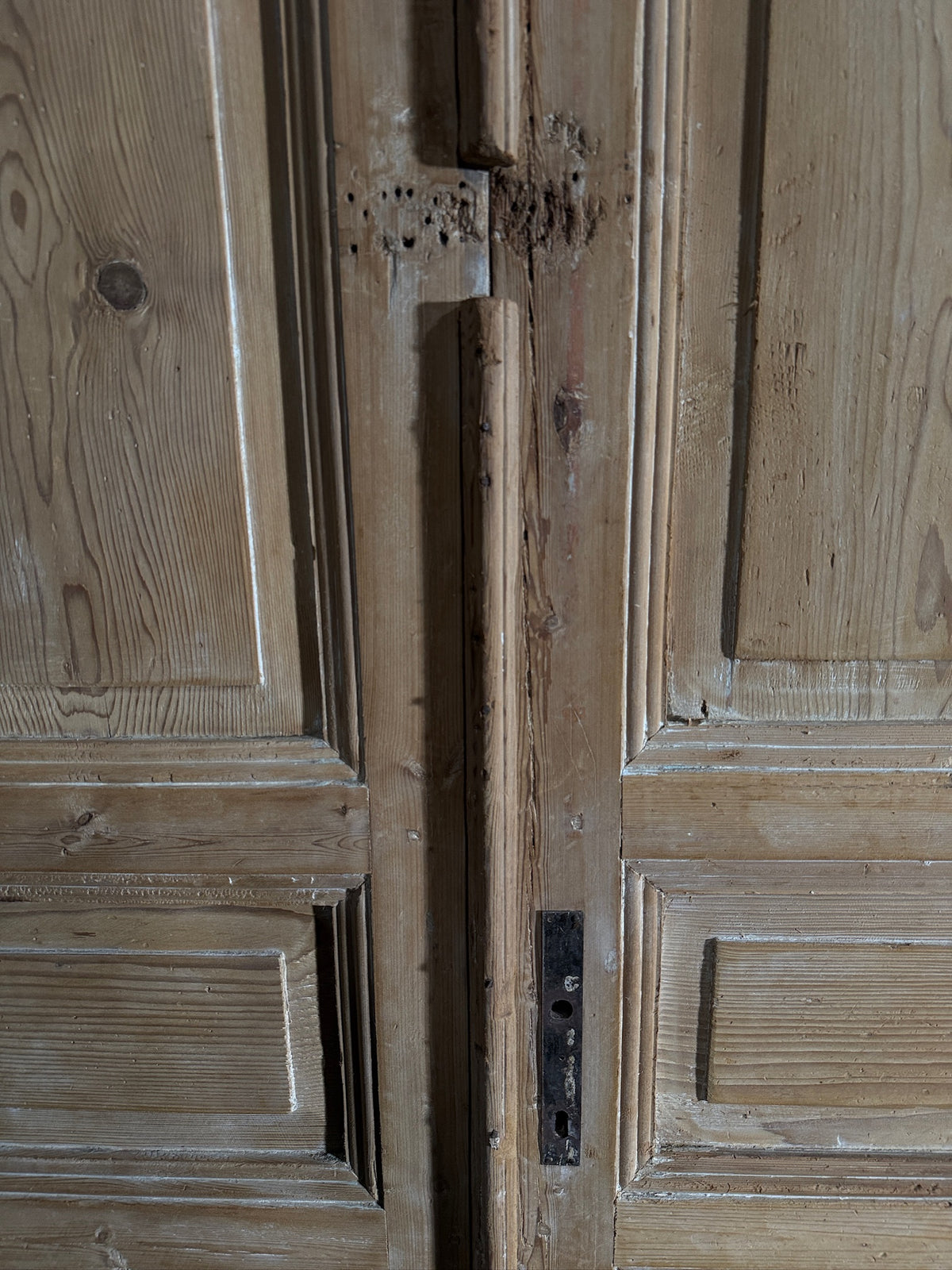 Antique 3 Panel Solid Double Doors - 39.5x97.5 - N595