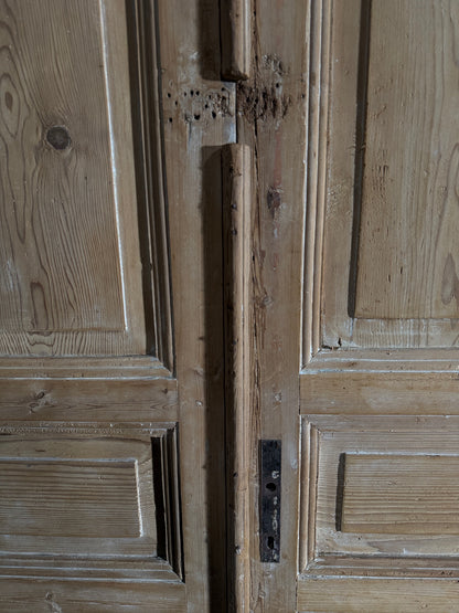 Antique 3 Panel Solid Double Doors - 39.5x97.5 - N595
