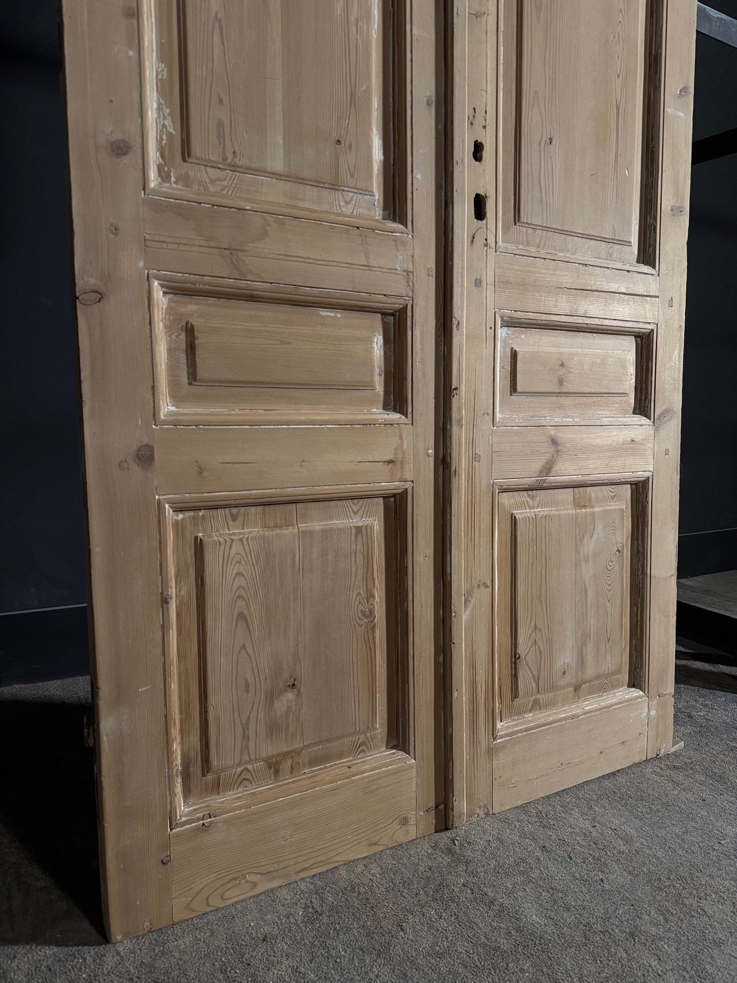 Antique 3 Panel Solid Double Doors - 43.75x92.25 - N524