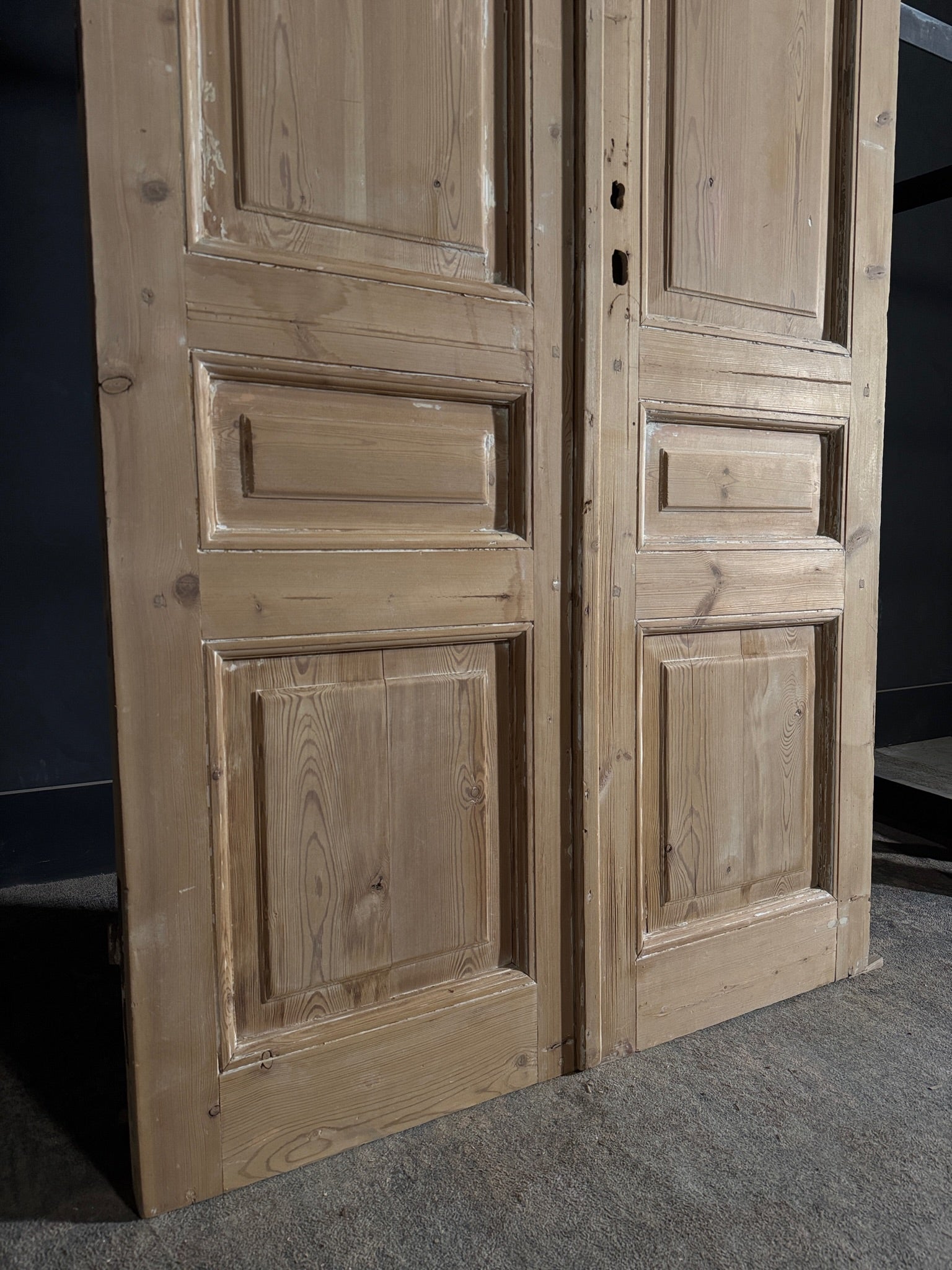 Antique 3 Panel Solid Double Doors - 43.75x92.25 - N524