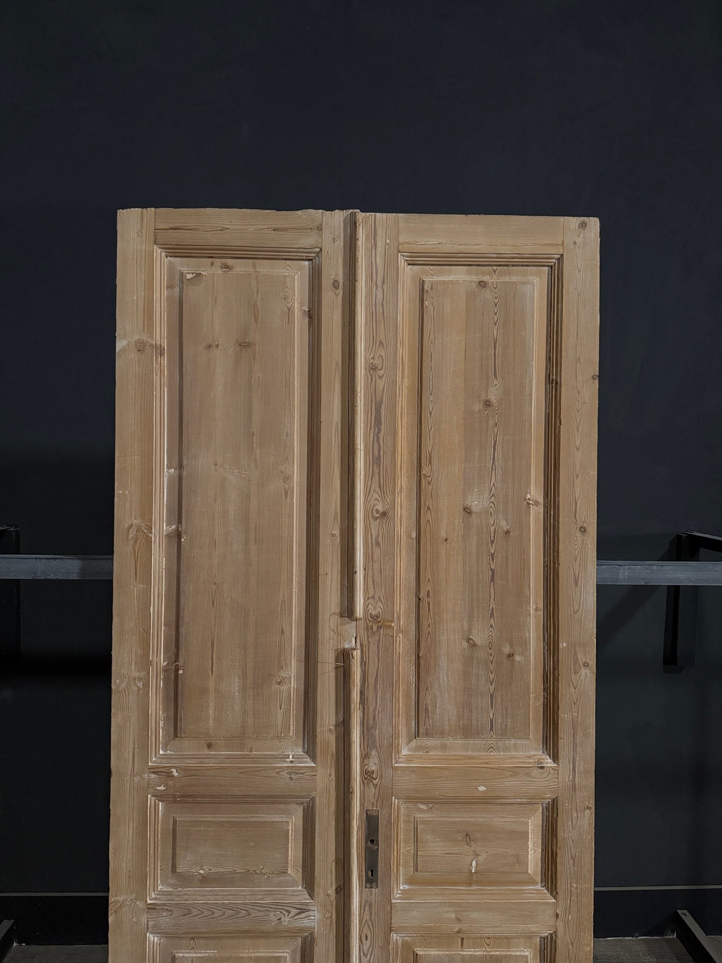Antique 3 Panel Solid Double Doors - 44x91.75 - N387