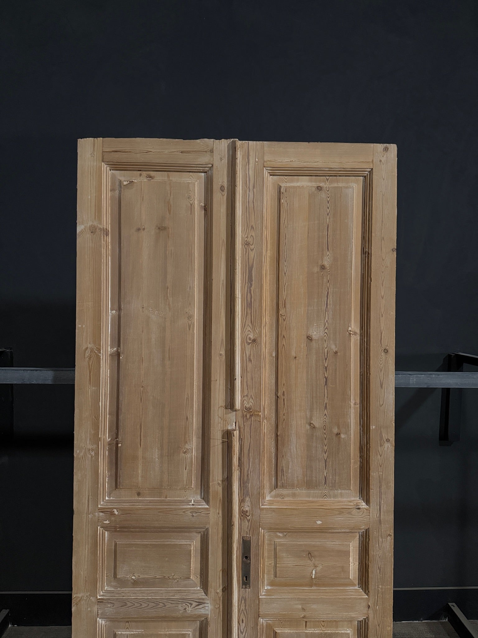 Antique 3 Panel Solid Double Doors - 44x91.75 - N387