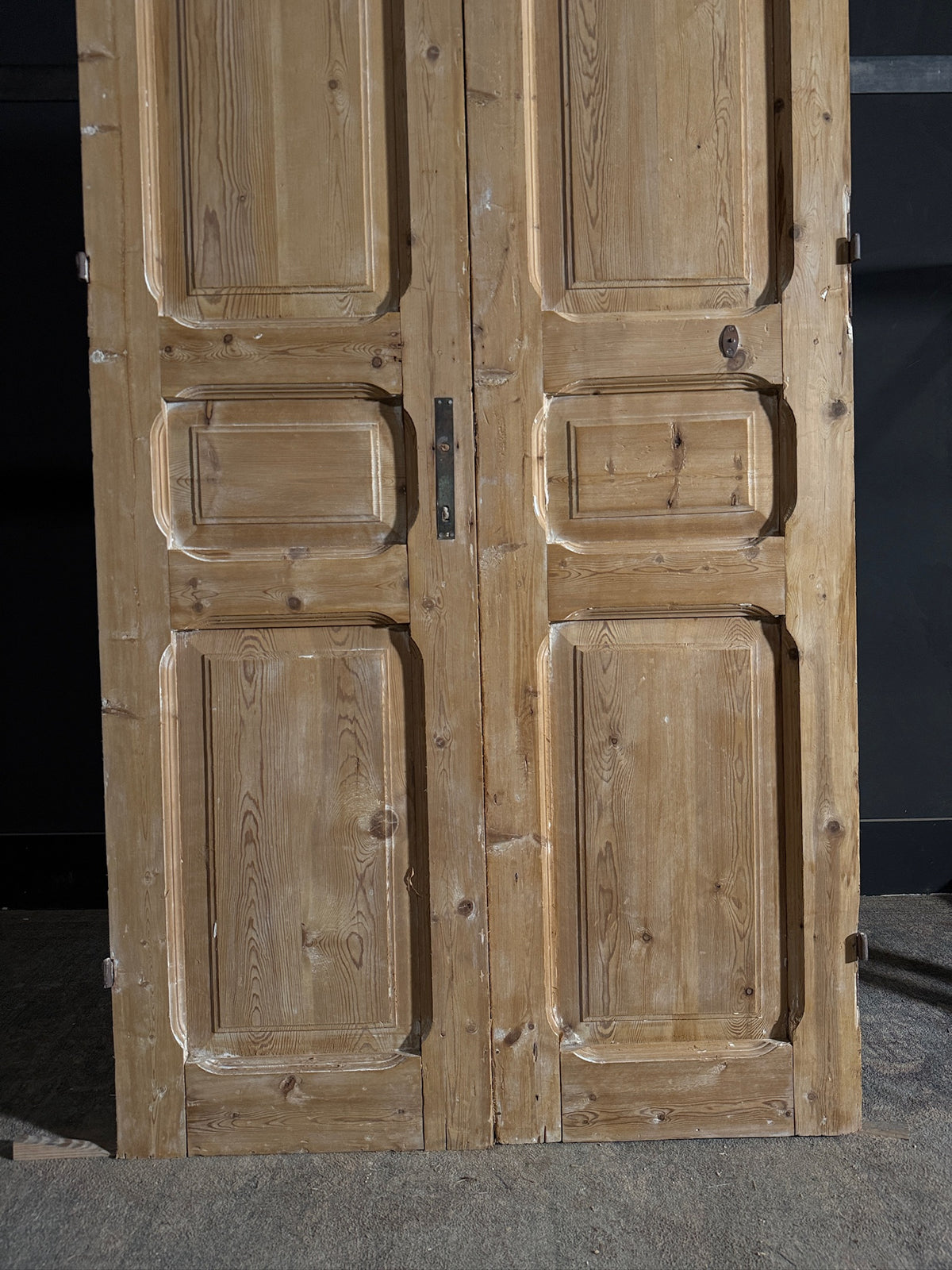 Antique 3 Panel Solid Double Doors - 40.5x94 - N607