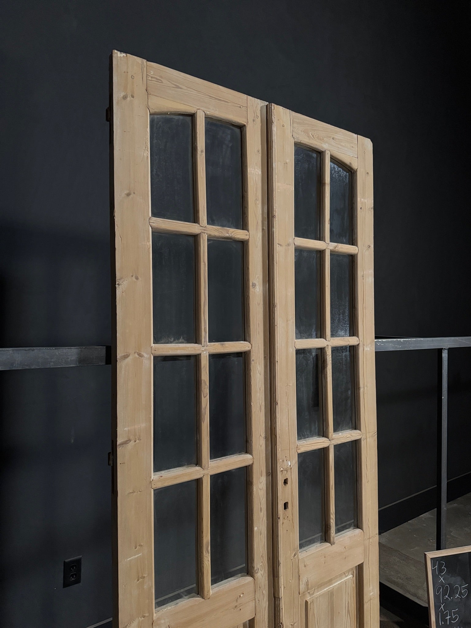 Antique Glass 7 Lite Arched French Doors - 43x92.25 - N314