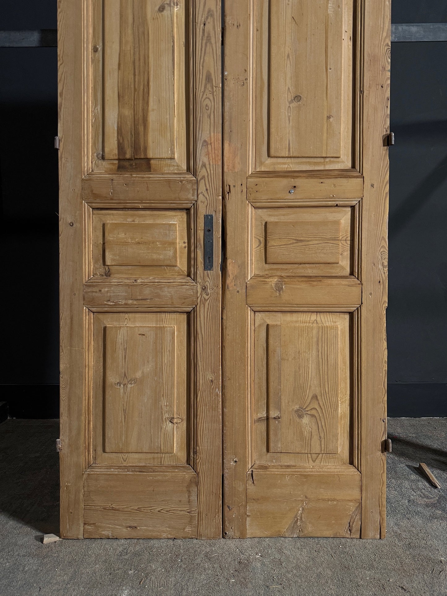 Antique 3 Panel Solid Double Doors - 37.75x87.75 - N623