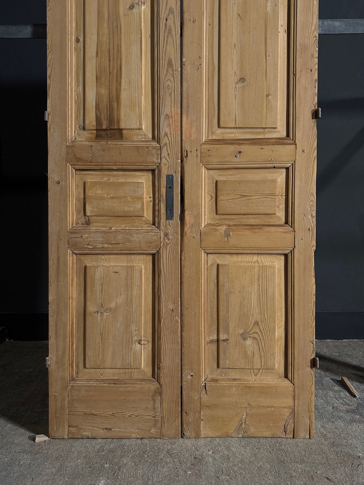 Antique 3 Panel Solid Double Doors - 37.75x87.75 - N623