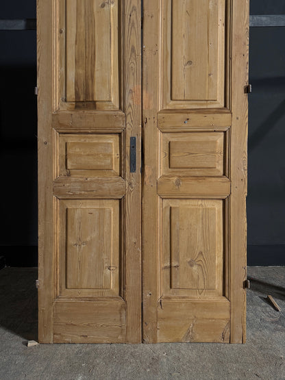 Antique 3 Panel Solid Double Doors - 37.75x87.75 - N623