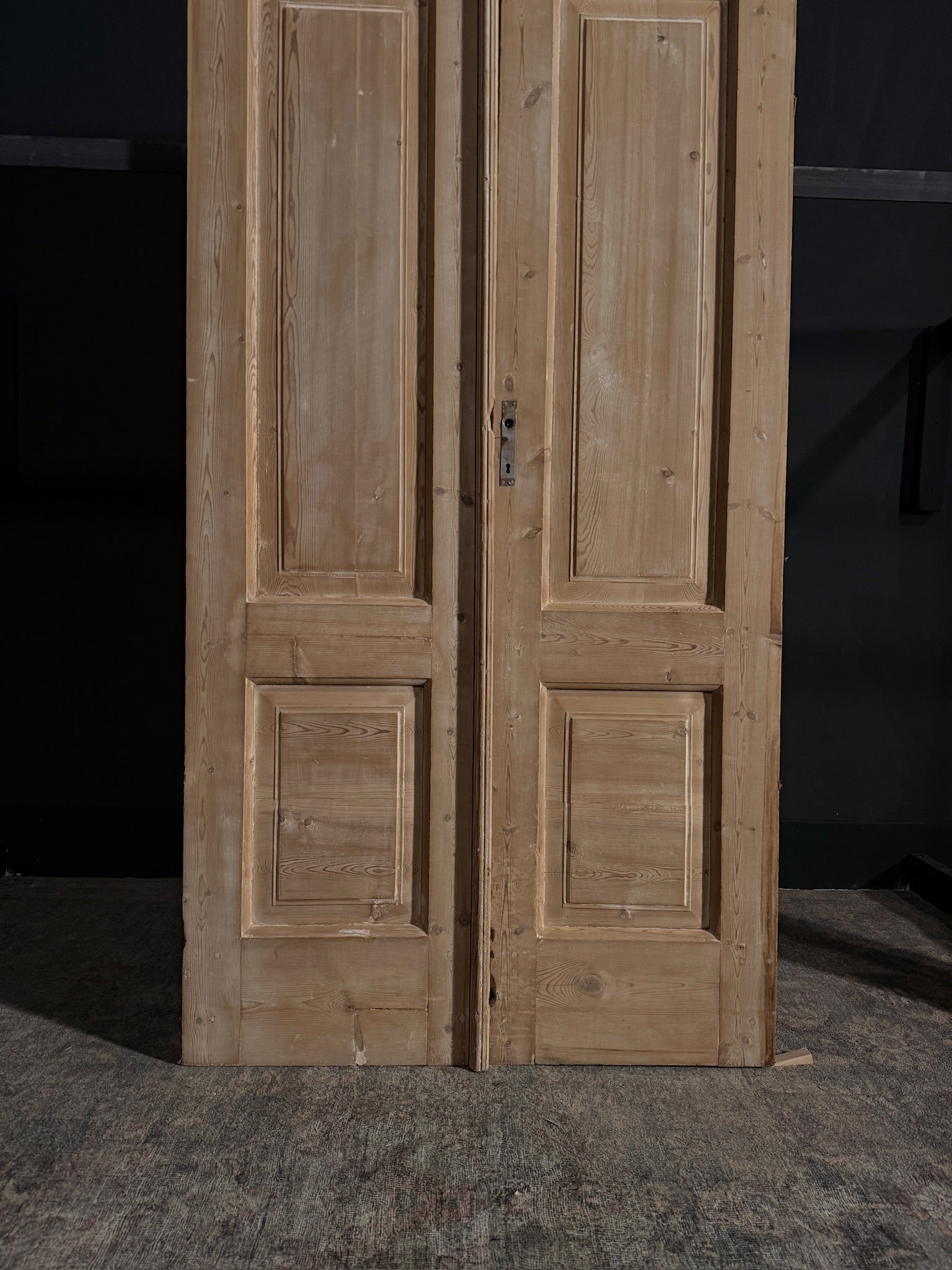 Antique Obscured Glass 2 Lite French Doors - 39x96 - N05