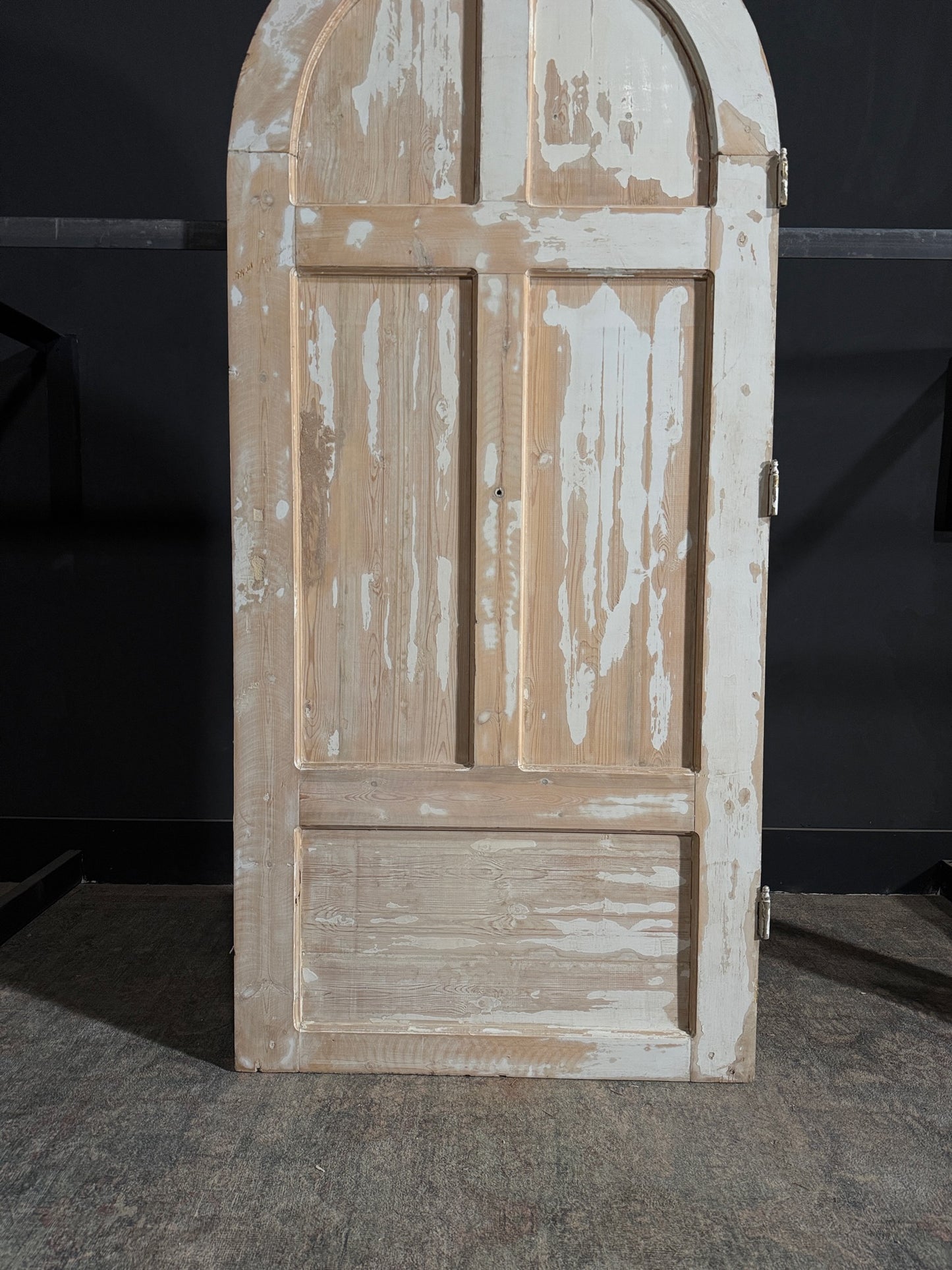 Antique Carved 5 Panel Arched Single Door - 37.25x82.5 - N112