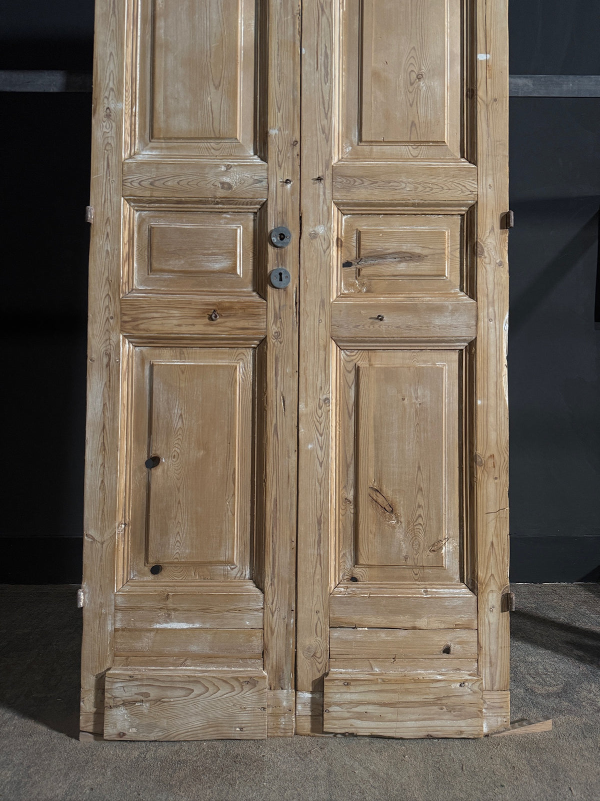Antique 3 Panel Solid Double Doors - 37.25x100.5 - N611