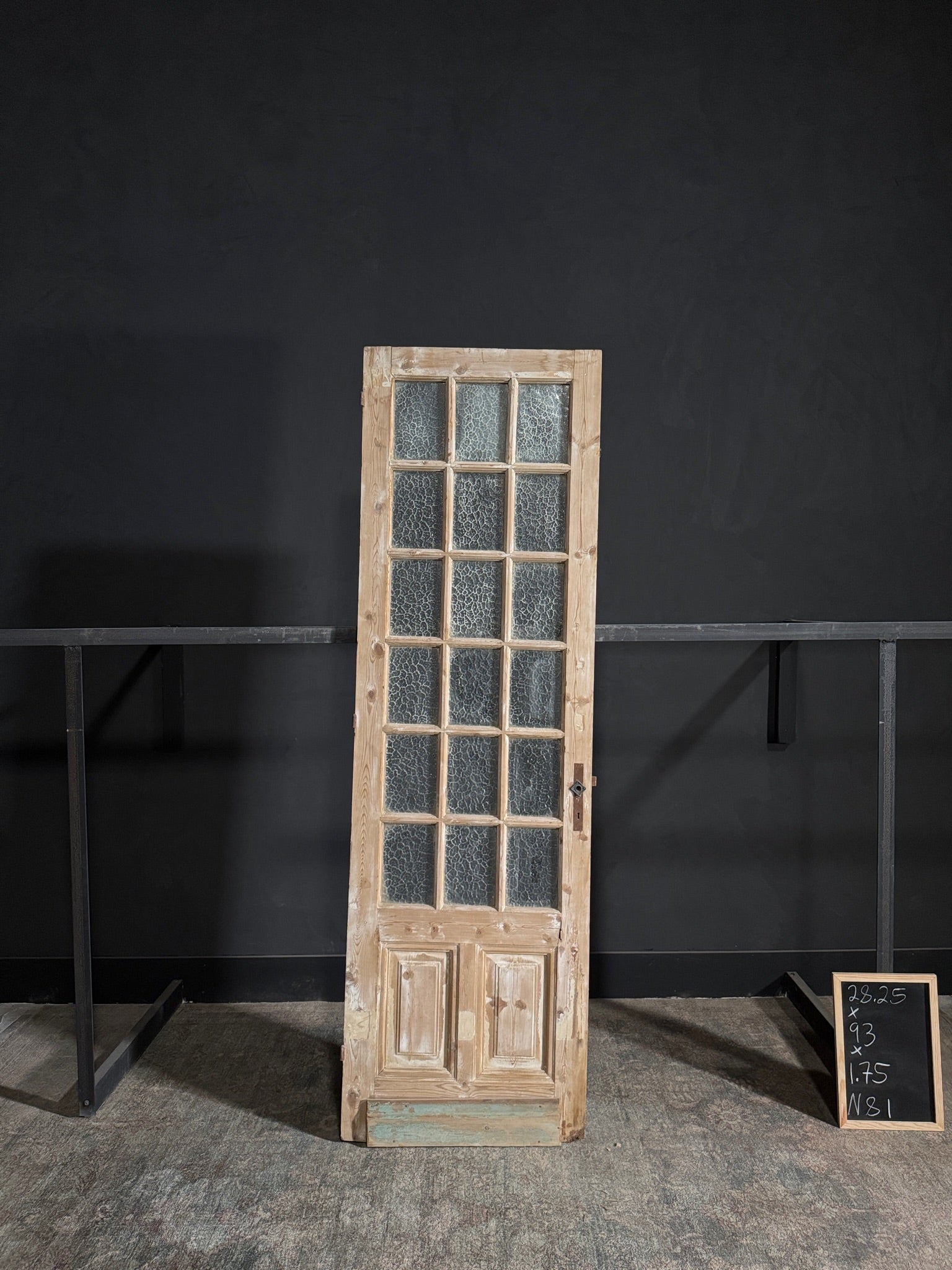 Antique Obscured Glass 18 Lite Single Door - 28.25x93 - N81