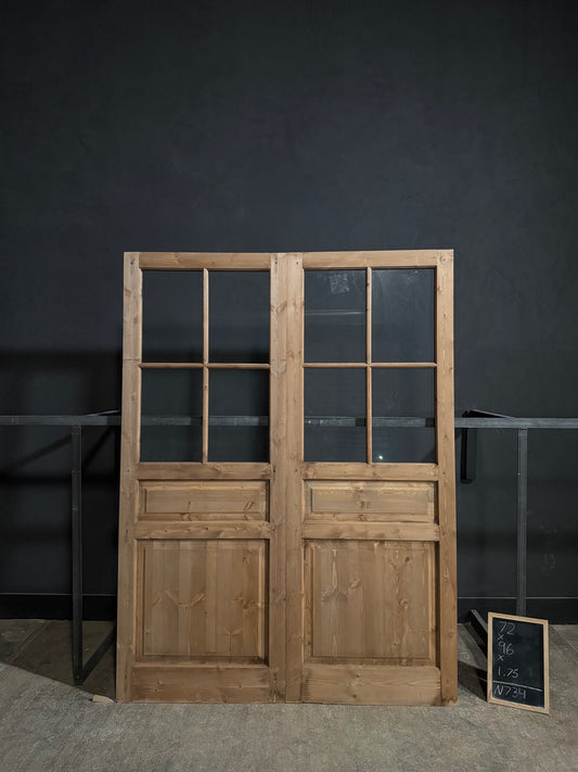 Handcrafted Glass 4 Lite French Doors - 72x96 - N734